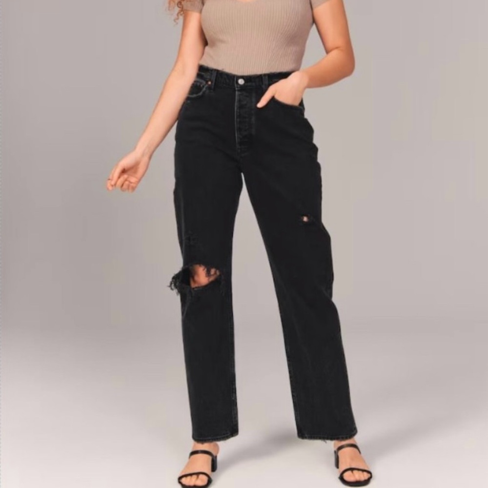 Abercrombie Black Distressed Women's Jeans